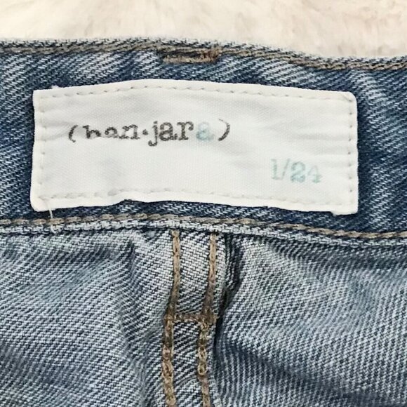 Banjara 1 (24) Button Fly Distressed Denim Women’s Jeans Shorts Mid Rise - Picture 4 of 6